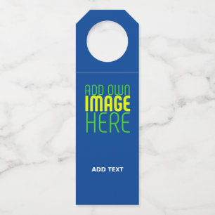 ÉTIQUETTES POUR BOUTEILLES MODÈLE DE TEXTE D'IMAGE BLEU COBALT ÉDITABLE MODER