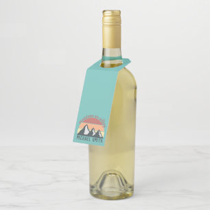 Étiquettes Pour Bouteilles Montagnes pastel vintage appellent monogramme ciel