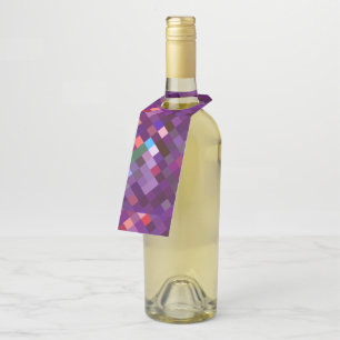 Étiquettes Pour Bouteilles Motif Pixelé - Rose