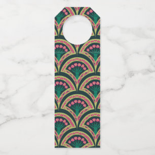 Étiquettes Pour Bouteilles motif vert en forme de coque