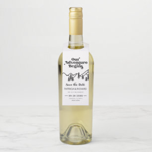 Étiquettes Pour Bouteilles Notre aventure commence Mariage en plein air Enreg