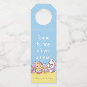 Étiquettes Pour Bouteilles Oeufs de poussins de lapin de Pâques Vacances