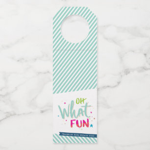 Étiquettes Pour Bouteilles OH QUEL PLAISIR MAIN rayure brillante colorée typo