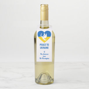 Étiquettes Pour Bouteilles Paix textuelle à l'Ukraine