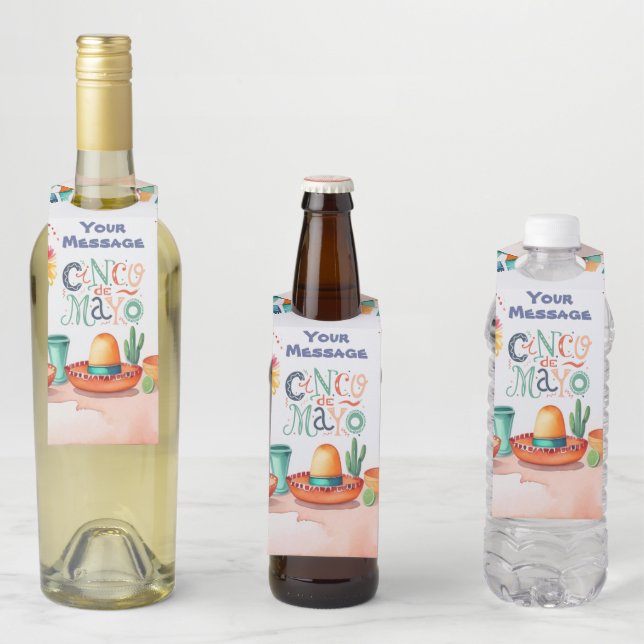 Étiquettes Pour Bouteilles Parti Cinco De Mayo (En situation)