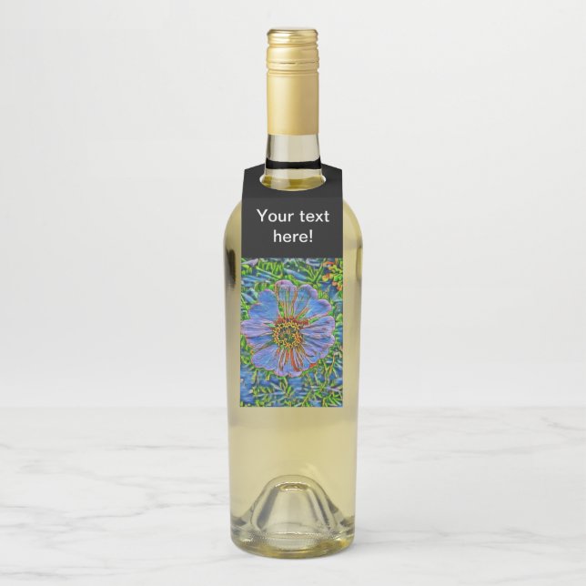 Étiquettes Pour Bouteilles Peinture pourpre de fleur (Sur bouteille)