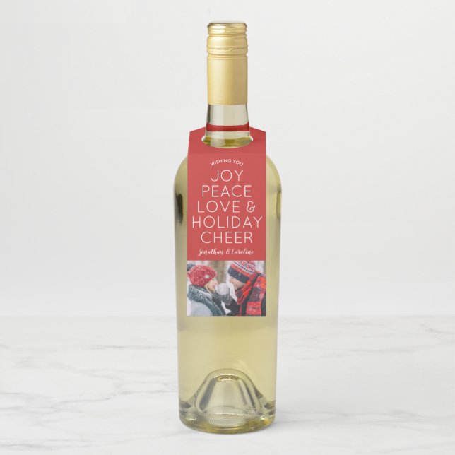 Étiquettes Pour Bouteilles Photo de Noël d'acclamation de vacances d'amour de (Sur bouteille)