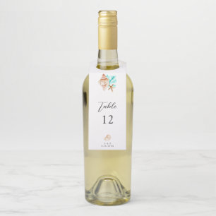 Étiquettes Pour Bouteilles Plan de table de mariage Table Côte de plage