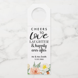Étiquettes Pour Bouteilles Plats et fleurs blanches pour aimer le mariage