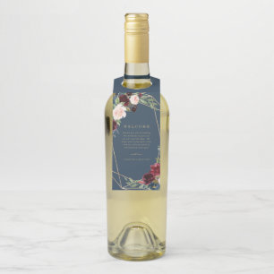 Étiquettes Pour Bouteilles Porte-bouteille de bienvenue Élégance Automnale Gé