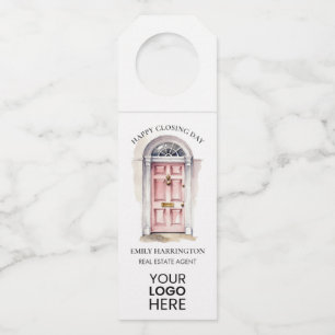 Étiquettes Pour Bouteilles Porte Rose Aquarelle Agent Immobilier Clôture