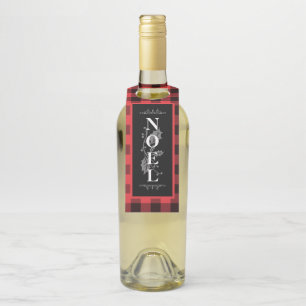 Étiquettes Pour Bouteilles Red Buffalo Plaid NOEL Noël