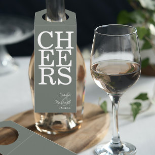 Étiquettes Pour Bouteilles Réflexions Mariage Cheers Sage Green ID774