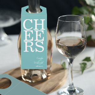 Étiquettes Pour Bouteilles Réflexions Mariage Cheers Turquoise ID774