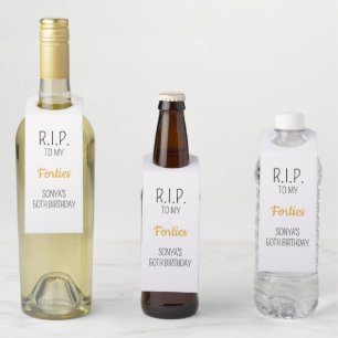 Étiquettes Pour Bouteilles Repose éternel à mes 40e 50e 60e 70e 80e fêtes d'a