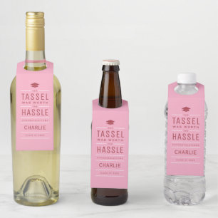 Étiquettes Pour Bouteilles Rose la houppe valait la peine Fête de fin d'étude