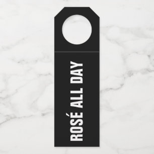 Étiquettes Pour Bouteilles ROSÉ TOUTE LA JOURNÉE en noir