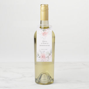Étiquettes Pour Bouteilles Roses roses blush rose peint joliment