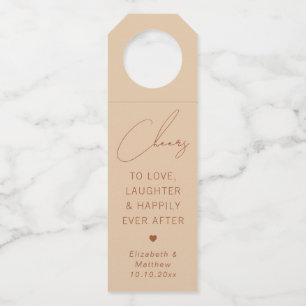 Étiquettes Pour Bouteilles Sable chaud aux pêches Élégant mariage Minimalis