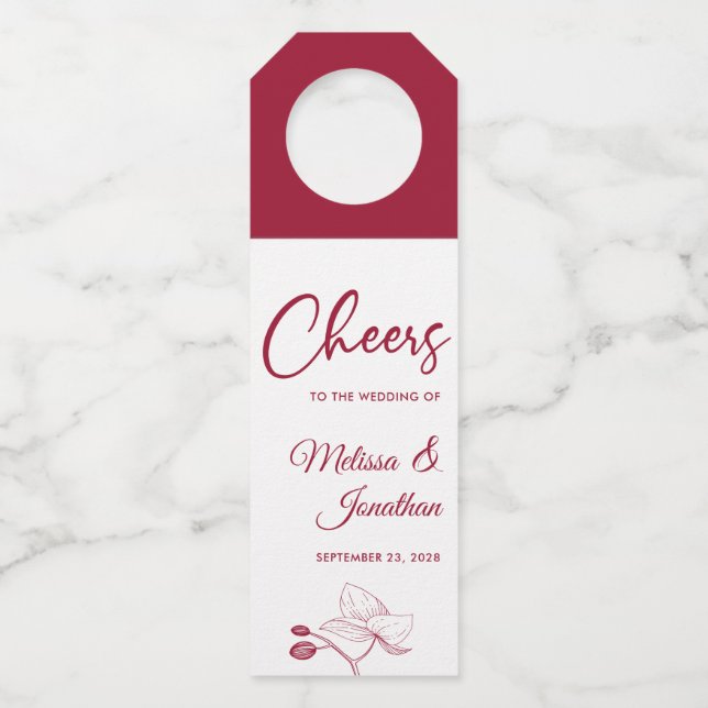 Étiquettes Pour Bouteilles Salutations aux orchidées délicates mariages sur m (Devant)