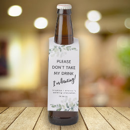 Étiquettes Pour Bouteilles S'il vous plaît, eucalyptus, ne prenez pas mon ver