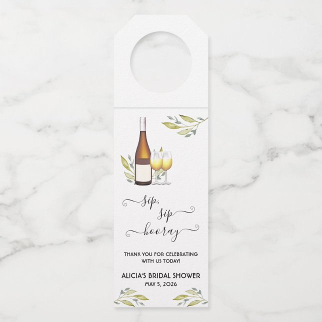 Étiquettes Pour Bouteilles Sip, Sip, Hourra ! Fête de mariage thème vin (Devant)