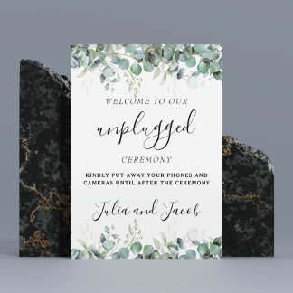Étiquettes Pour Bouteilles Soirée de mariage simple Eucalyptus Green