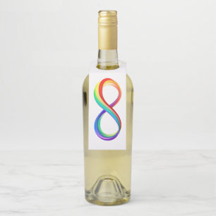 Étiquettes Pour Bouteilles Symbole d'infinité arc-en-ciel stratifié