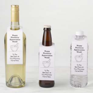 Étiquettes Pour Bouteilles Tag de la semaine d'appréciation de la pharmacie