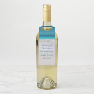 Étiquettes Pour Bouteilles Tag de préférence Bouteille de vin de plage de sab