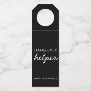 Étiquettes Pour Bouteilles Tag w Hashtag Mariage en argent noir