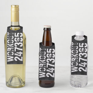 Étiquettes Pour Bouteilles Texte usé et rayé Workout 247365 vintage
