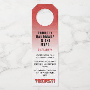 Étiquettes Pour Bouteilles Tikorsti Distillée 7X Propre Crise Fait À La Main 