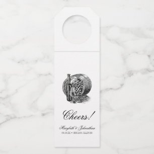 Étiquettes Pour Bouteilles Toile & Calligraphie Mariage Bottle Hanger Tags