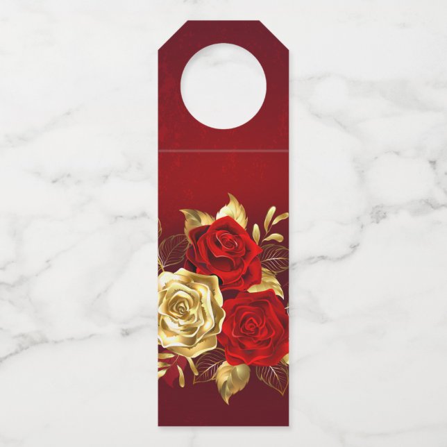 Étiquettes Pour Bouteilles Trois Roses de bijoux (Devant)