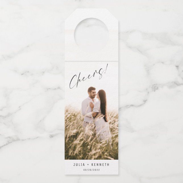 Étiquettes Pour Bouteilles Vin photo Mariage simple (Devant)
