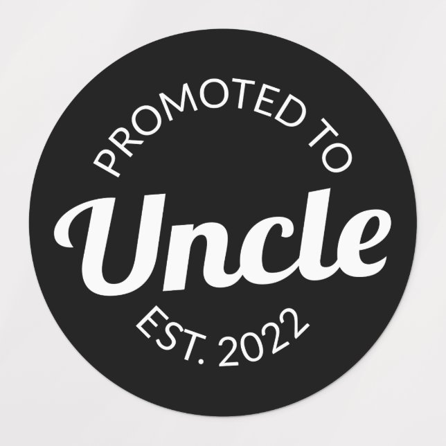Étiquettes Promu À Oncle Est. 2022 I (Design 1)