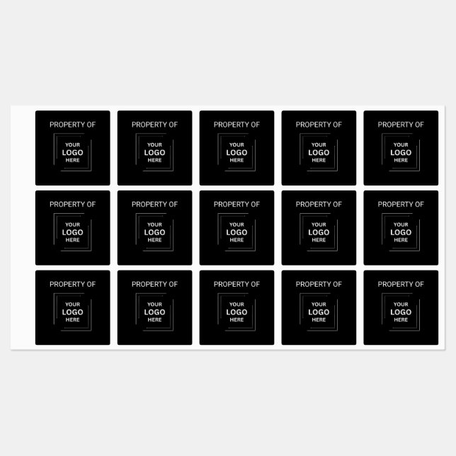 Étiquettes Propriété de la société Black Logo | Actif (Feuille)