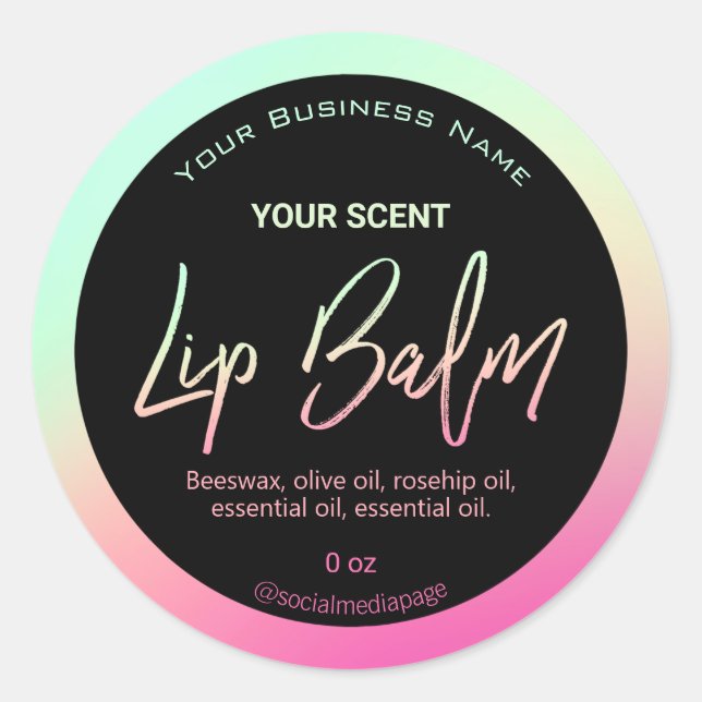 Étiquettes Retro Neon Lip Balm (Devant)