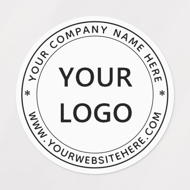Étiquettes Rondes Personnalisées avec Logo et Text (Design 1)