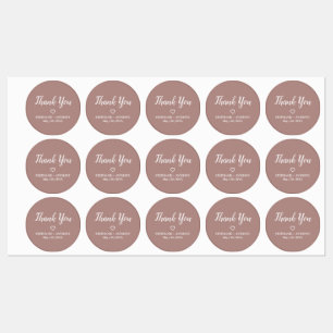 Étiquettes Rose Dusty minimaliste et Mariage blanc