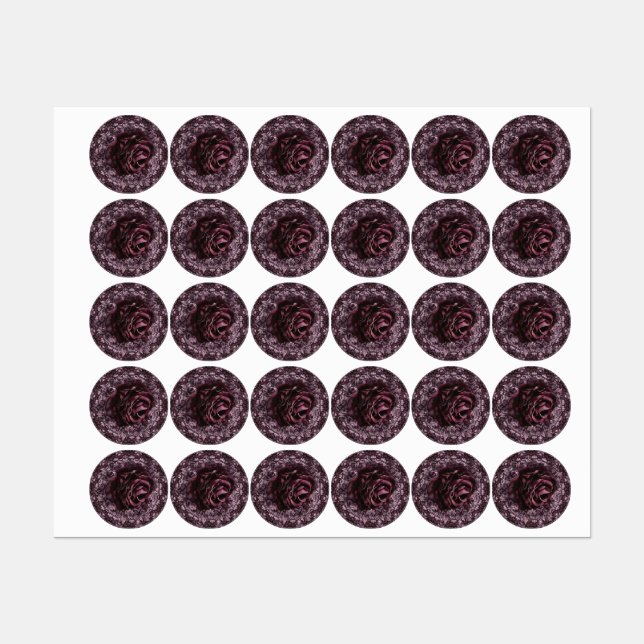 Étiquettes Rose Mandala (Feuille)