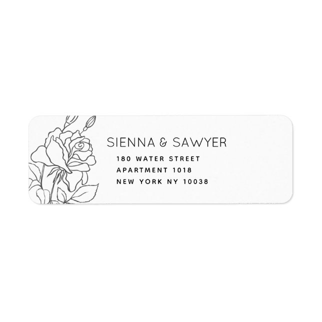 Étiquettes Rose Posy Pour Save Date & Thank you Ca (Devant)