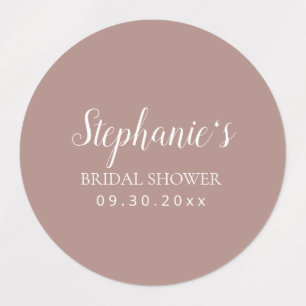 Étiquettes Rose simple Dusty et Fête des mariées blanche