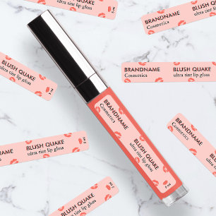 Étiquettes Rouge à Lèvres Gloss Minimaliste Moderne Rose Cora