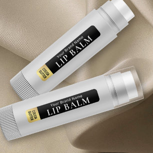 Étiquettes Rouge à lèvres Noir et Or moderne Balm imperméable
