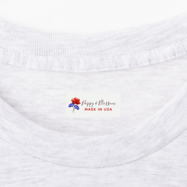 Étiquettes Rouge Poppy & Cornflower Rouge, Blanc & Bleu (Apposé)