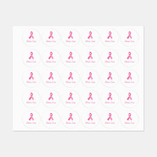 Étiquettes Ruban rose pour la conscience de cancer du sein