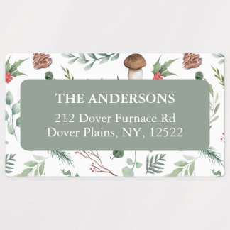 Étiquettes Sage Green Holiday Return Address Label