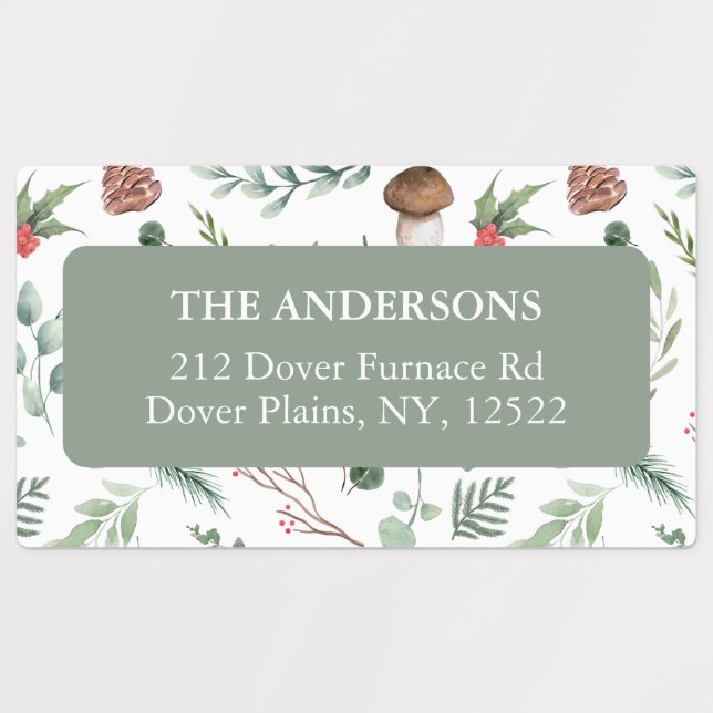 Étiquettes Sage Green Holiday Return Address Label (Design 1)